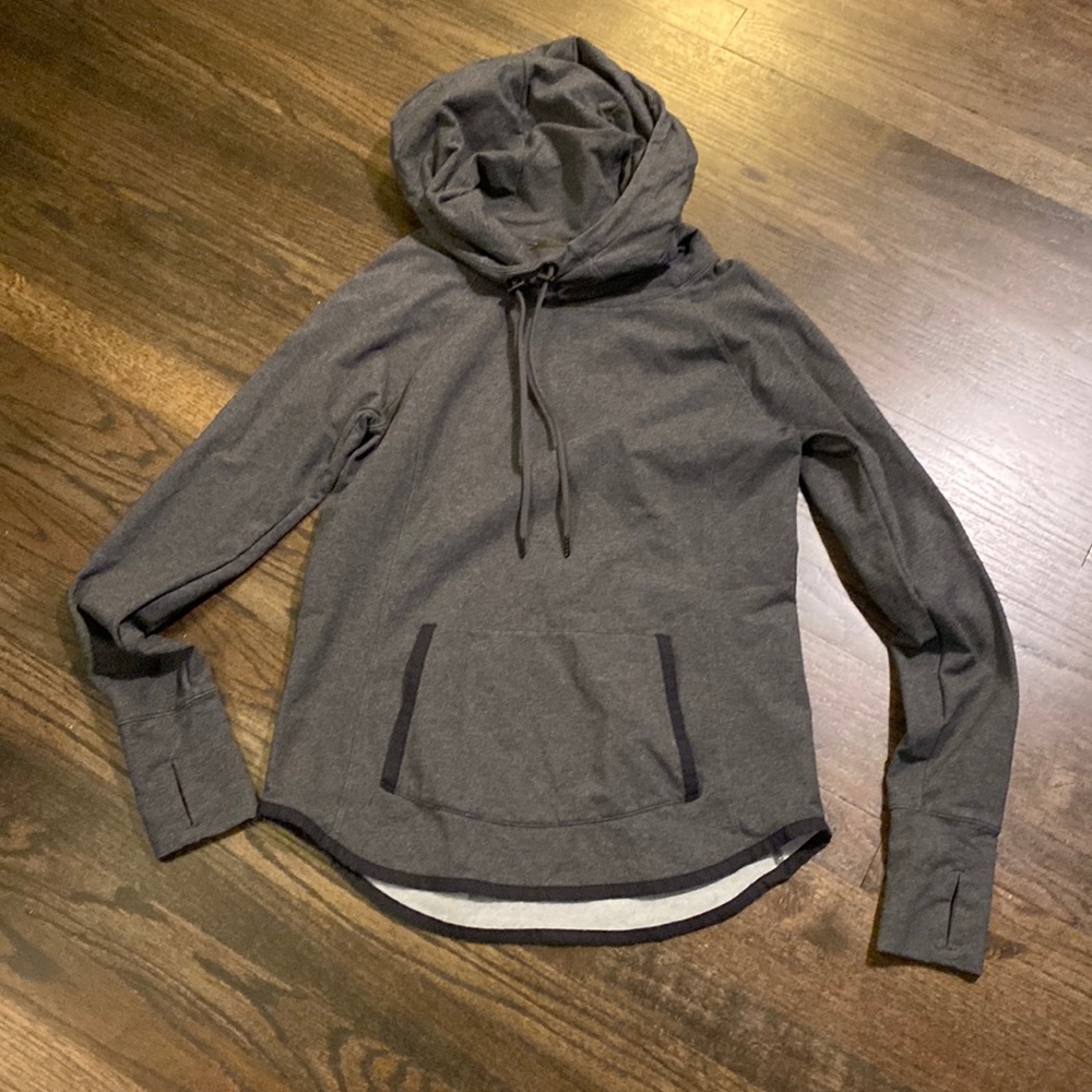 Athleta Gray Hoodie Hooded Sweatshirt XS EUC